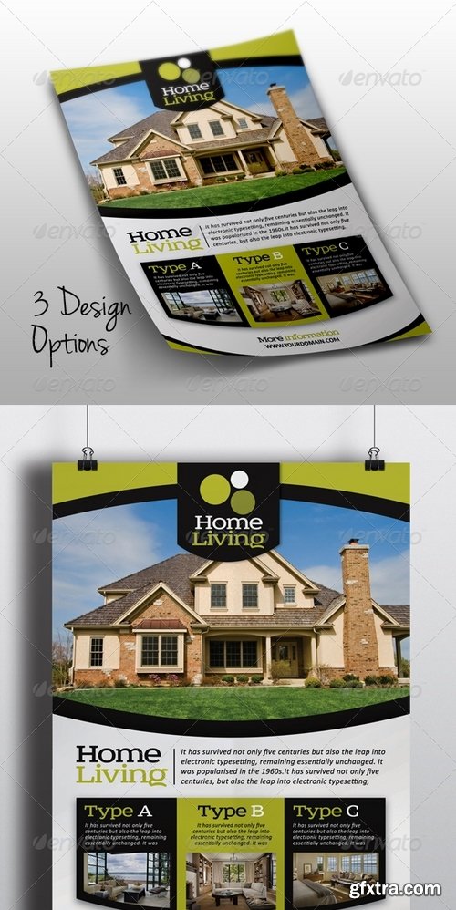 GraphicRiver - Living Real Estate Flyer 7225253