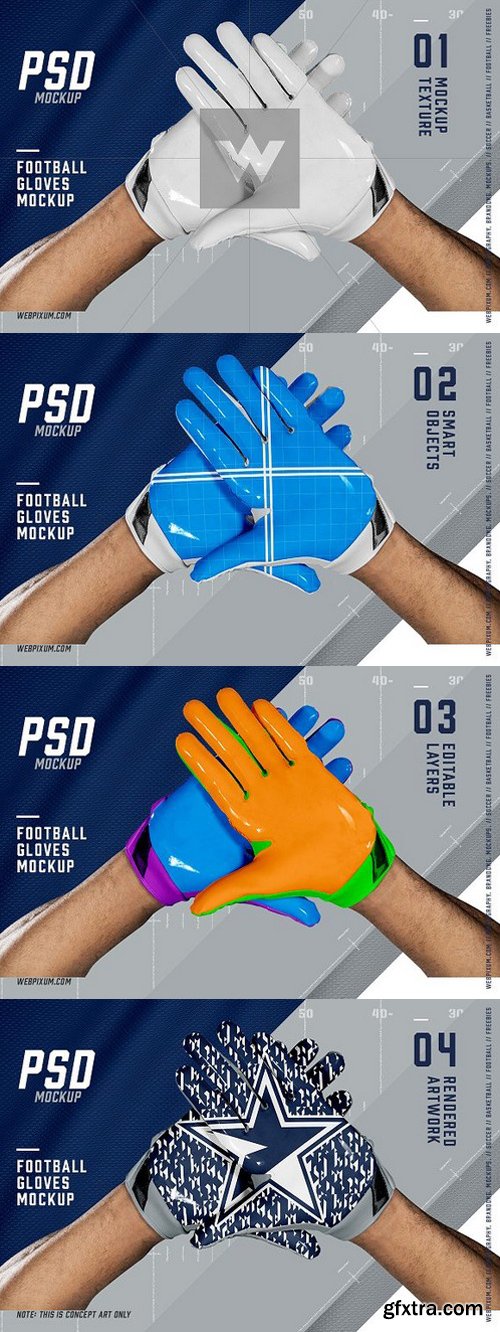 CM - Football Gloves Mockup Template 1367712