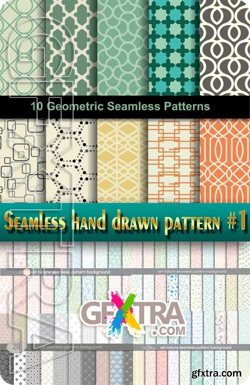 Seamless hand drawn pattern #1 - Stock Vector