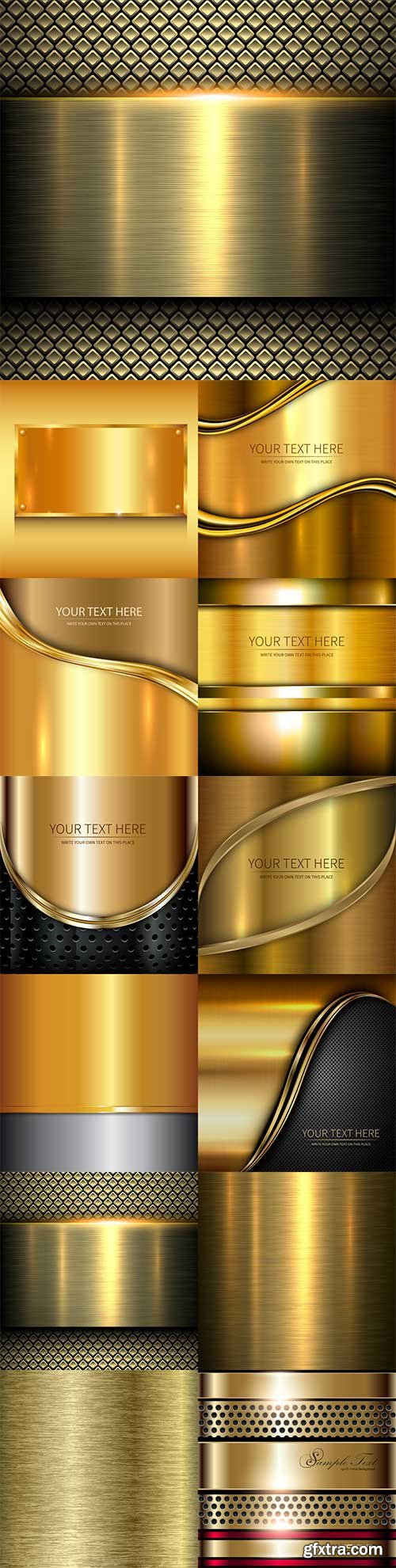 Gold metal vector backgrounds - 2