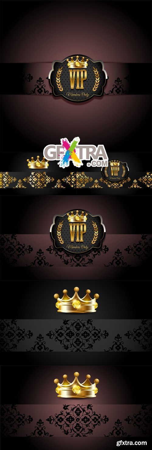 Black Vip Cards Vector