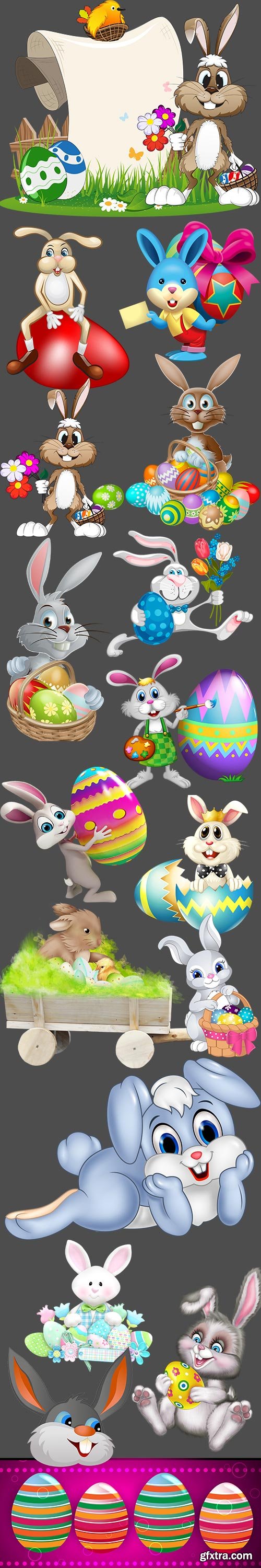 Easter Bunny clipart on a transparent background
