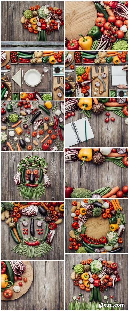 Vegetables in a rustic kitchen 12X JPEG