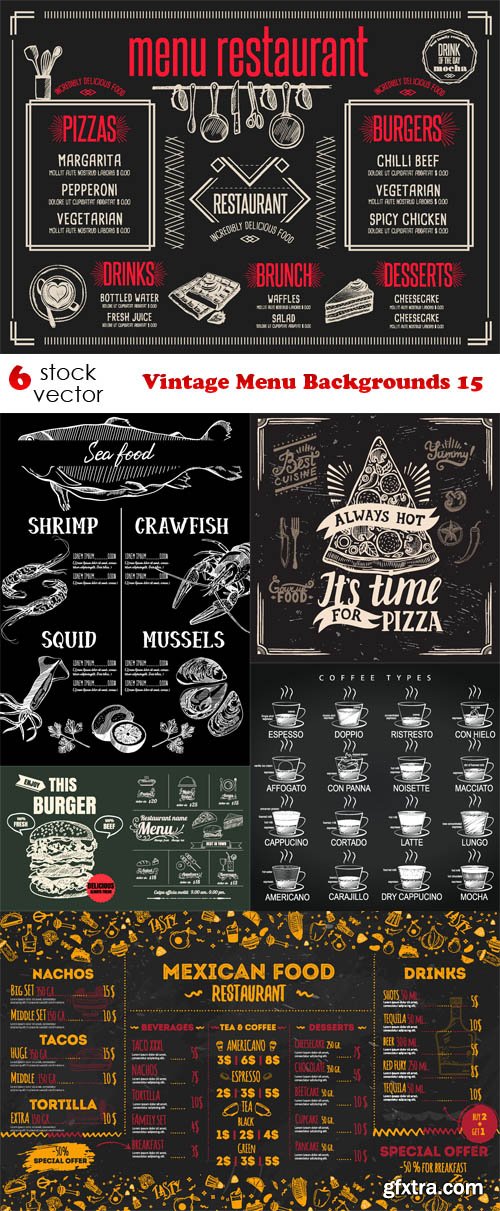 Vectors - Vintage Menu Backgrounds 15