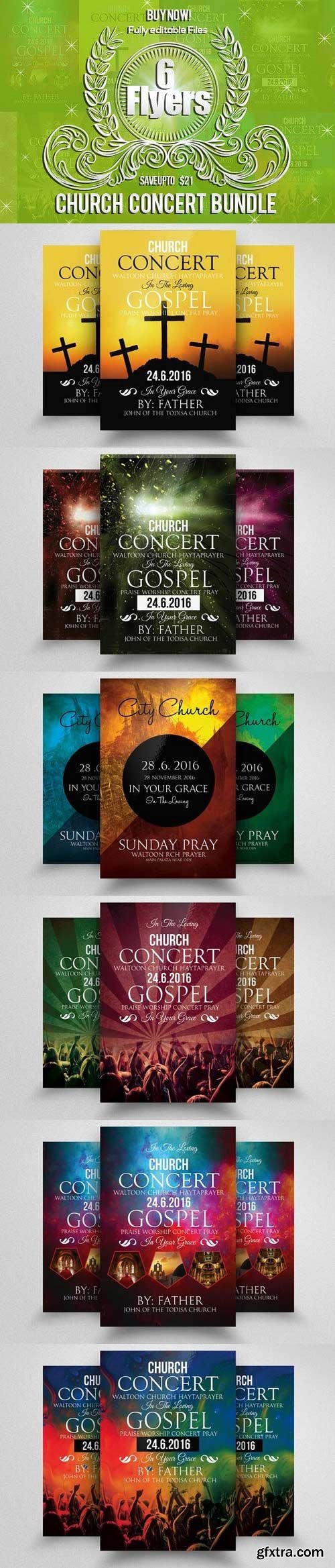 CM - 6 Jesus Church Concert Flyers Bundle 667509