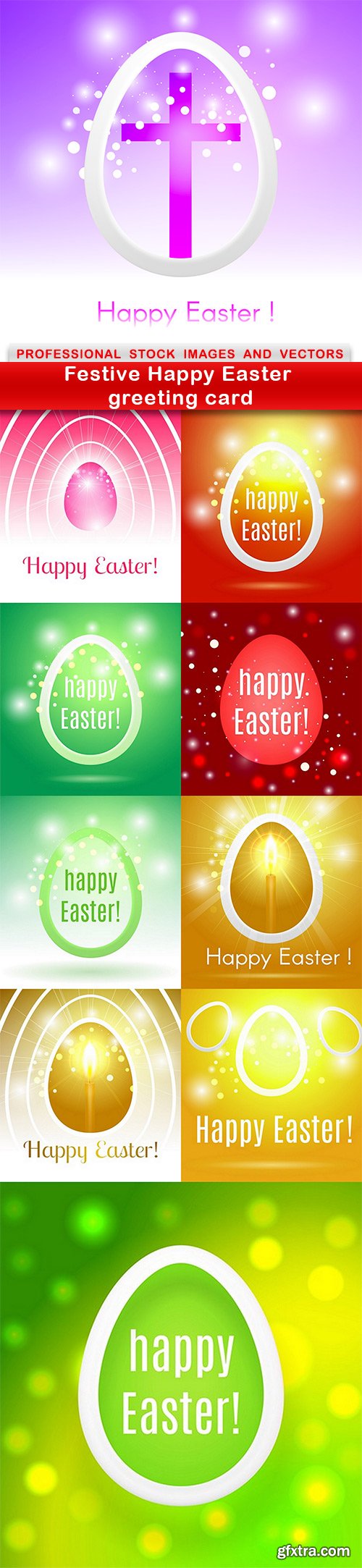 Festive Happy Easter greeting card - 10 EPS