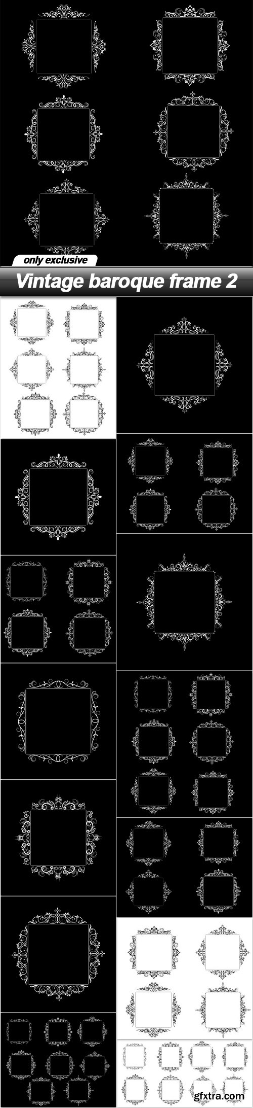 Vintage baroque frame 2 - 15 EPS