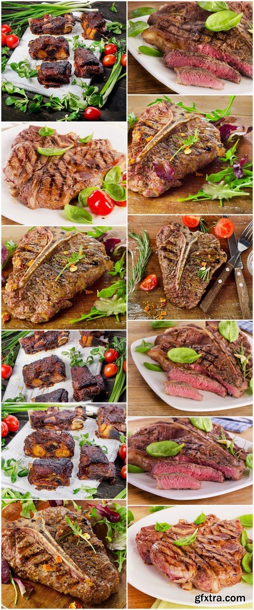 Beef steak with herbs and tomatoes 12X JPEG