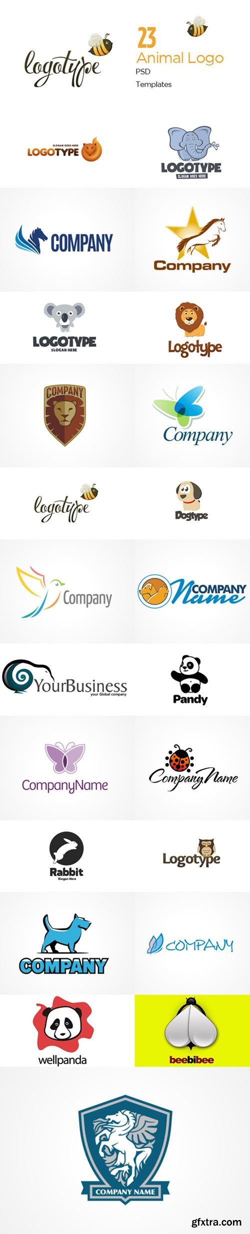 23 Extra Creative Animal Logo Templates [PSD/AI/EPS/CDR]