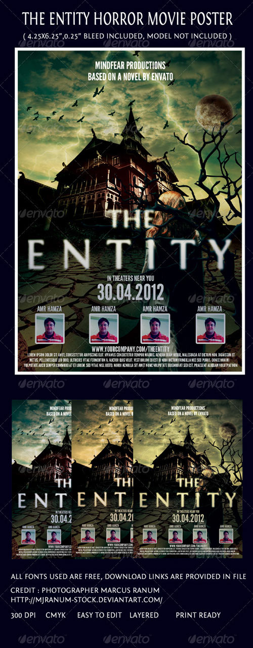 GraphicRiver - The Entity Horror Movie Poster Template 2183910