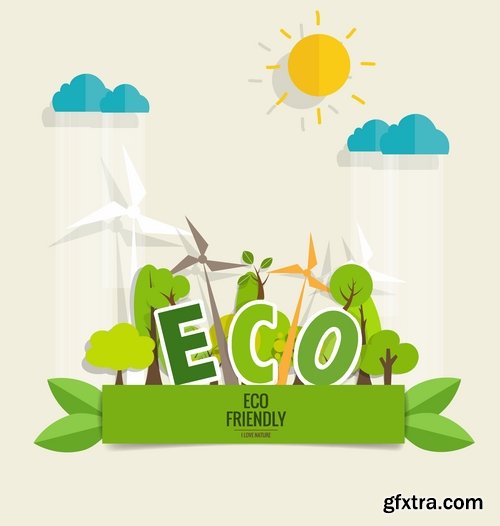 Collection earth ecology day holiday flyer banner cleanliness icon sticker 25 EPS