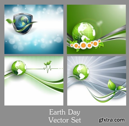 Collection earth ecology day holiday flyer banner cleanliness icon sticker 25 EPS