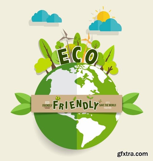 Collection earth ecology day holiday flyer banner cleanliness icon sticker 25 EPS