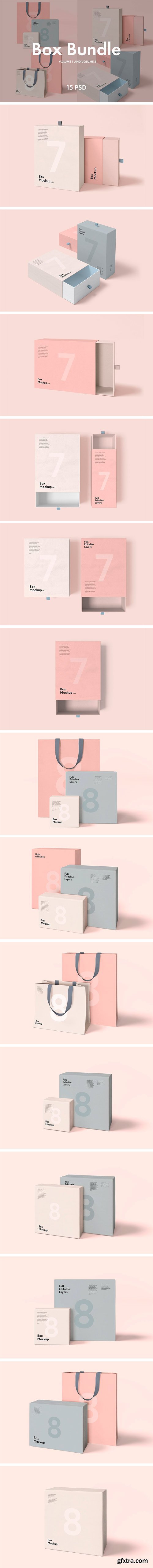 CM 1360276 - Box and Bag Mockup Bundle 15psd