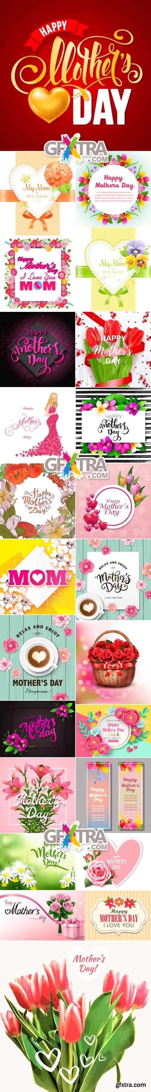 Mother's Day Postcards Vector Collection