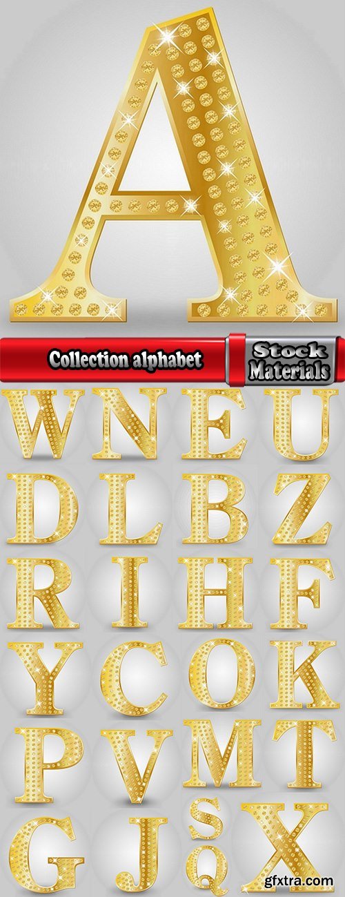 Collection alphabet letter number poster logo background is a pattern 3-25 EPS