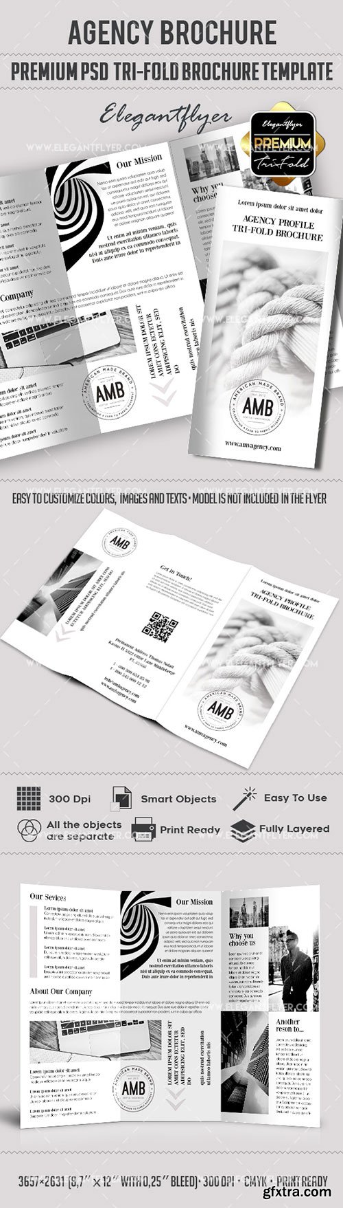 Agency profile – Premium Tri-Fold PSD Brochure Template