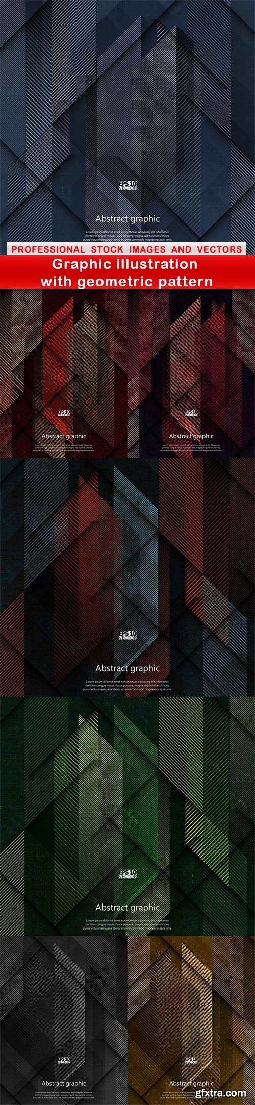 Graphic illustration with geometric pattern - 7 EPS