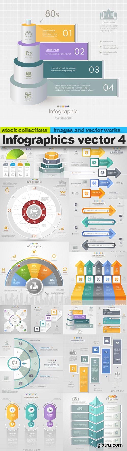 Infographics vector 4, 15 x EPS