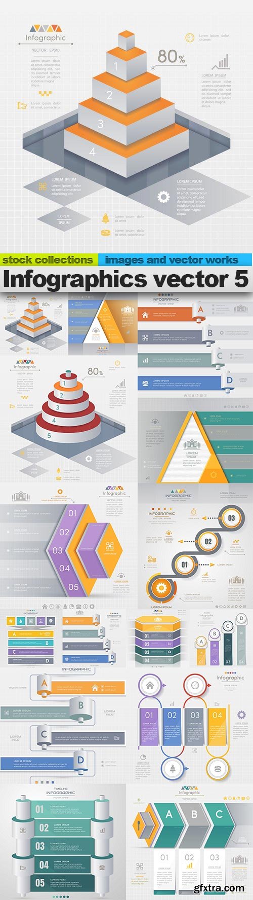 Infographics vector 5, 15 x EPS