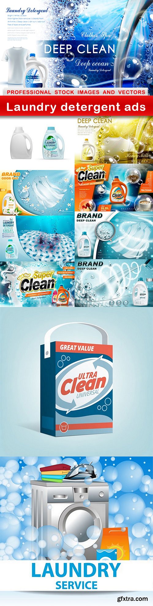 Laundry detergent ads - 11 EPS