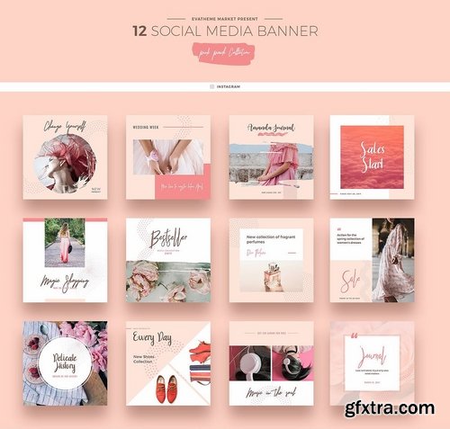 Pink Peach Social Media Designs