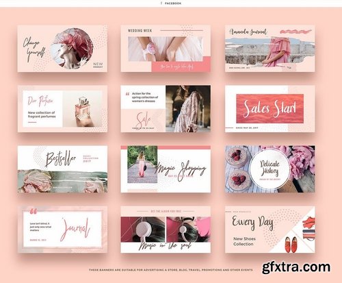 Pink Peach Social Media Designs