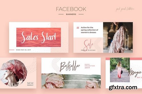 Pink Peach Social Media Designs