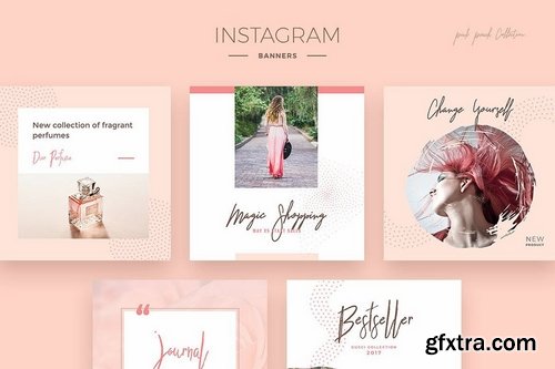 Pink Peach Social Media Designs