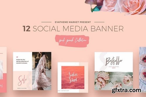 Pink Peach Social Media Designs