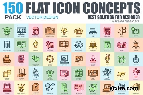 Flat Line Icons