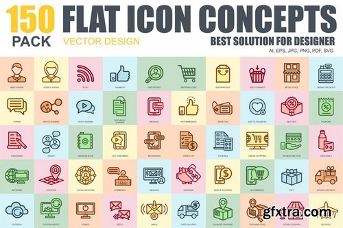 Flat Line Icons 2