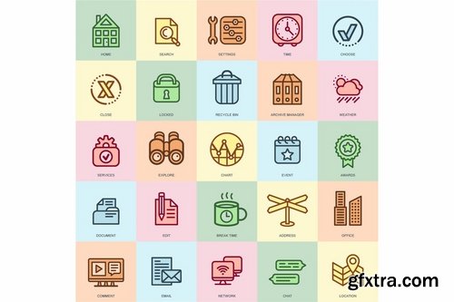 Flat Line Icons 2