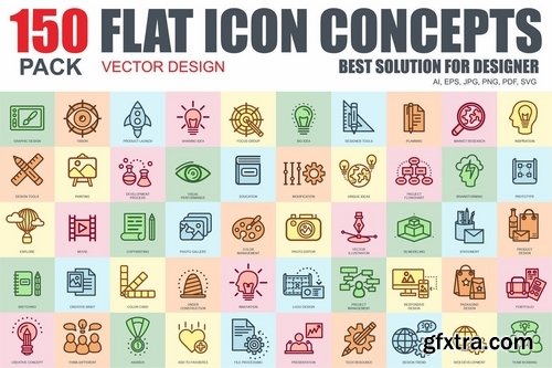 Flat Line Icons 3