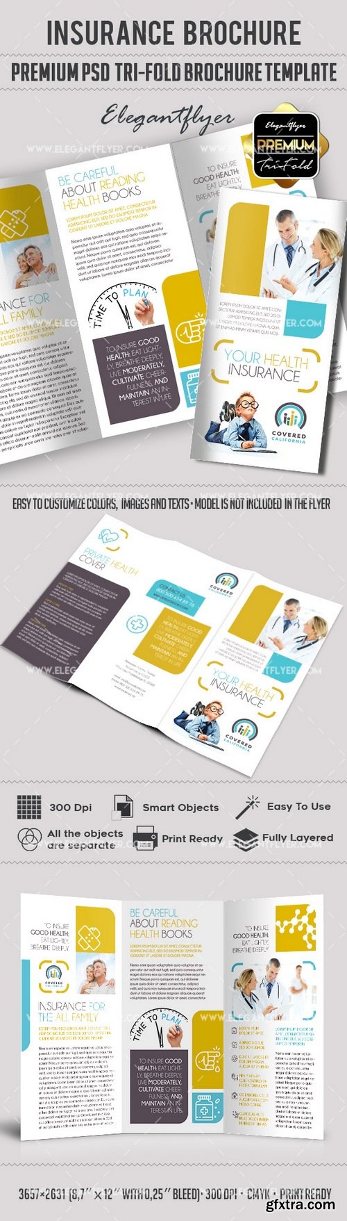 Health Insurance – Premium Tri-Fold PSD Brochure Template