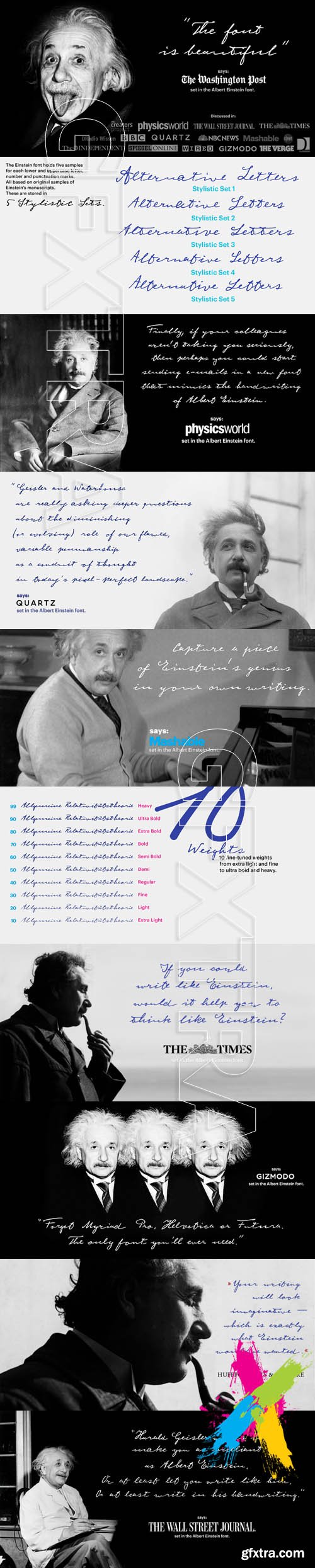 Albert Einstein font family - $60.00