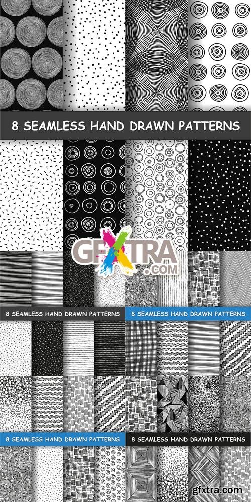 Black & White Seamless Patterns Vector