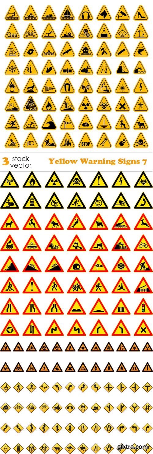 Vectors - Yellow Warning Signs 7