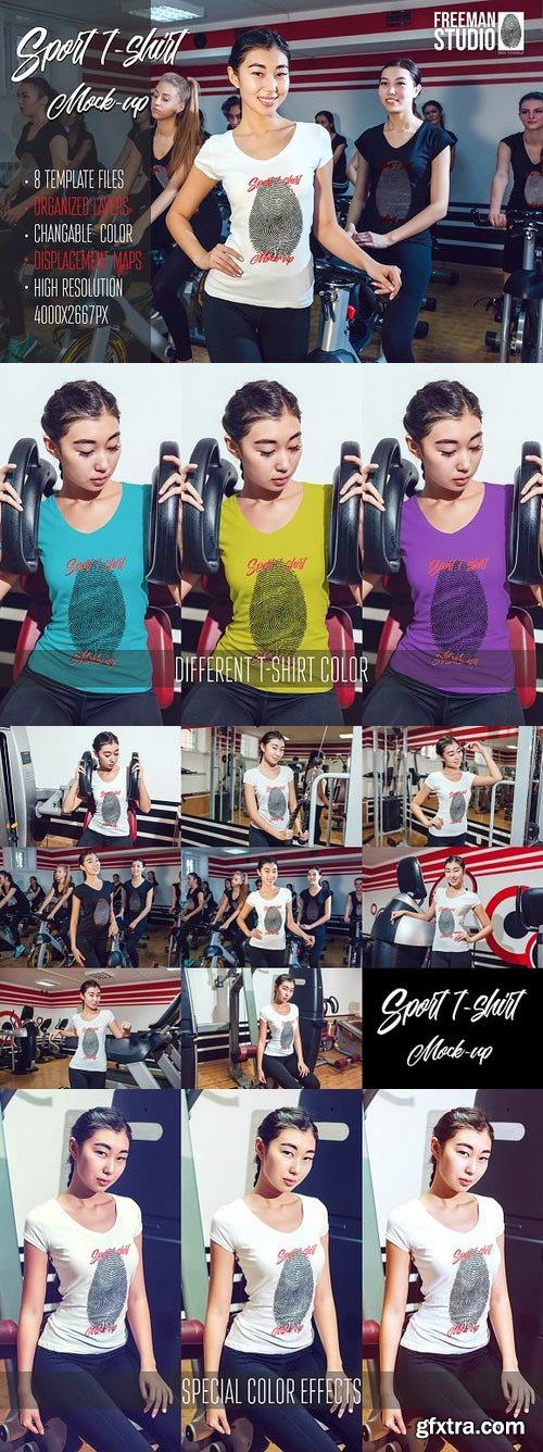 CM - Asian Girl Sport T-Shirt Mock-Up 1037349