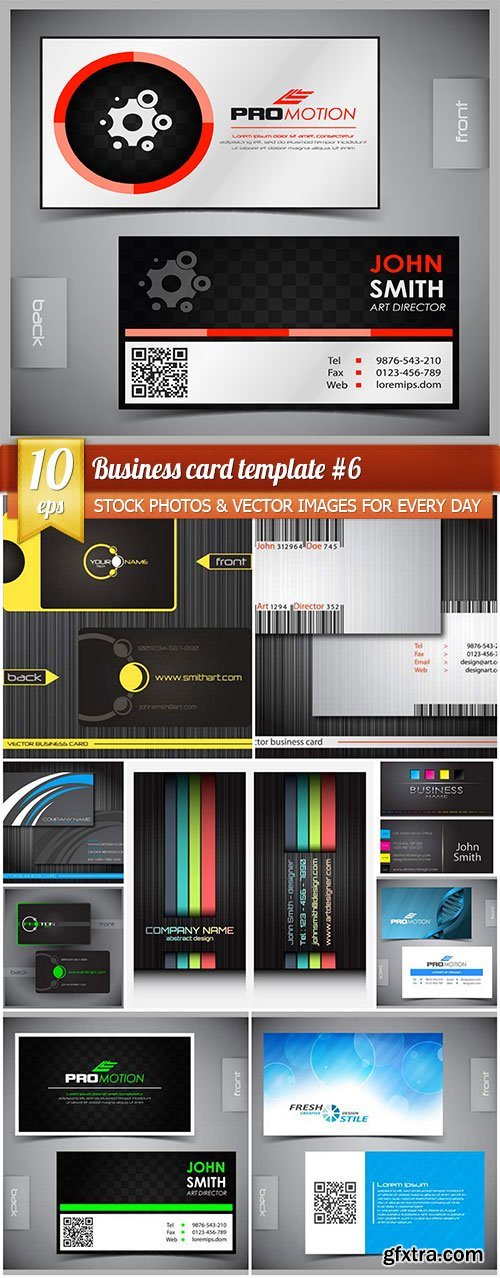 Business card template #6, 10 x EPS