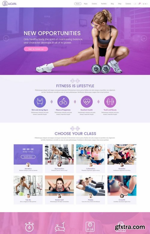 Aasana Yoga Fitness Gym Dance Health PSD