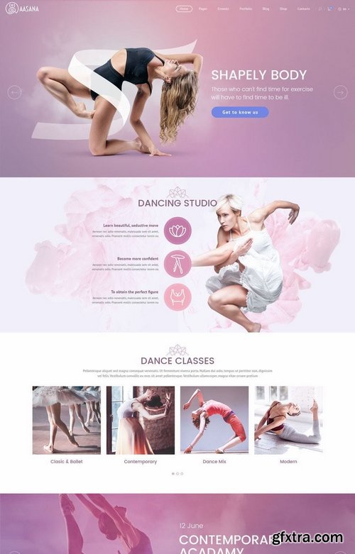 Aasana Yoga Fitness Gym Dance Health PSD