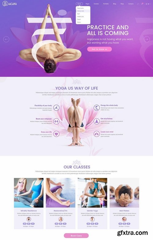 Aasana Yoga Fitness Gym Dance Health PSD