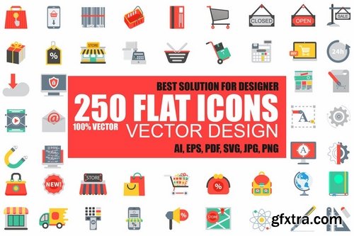 250 Flat Icons