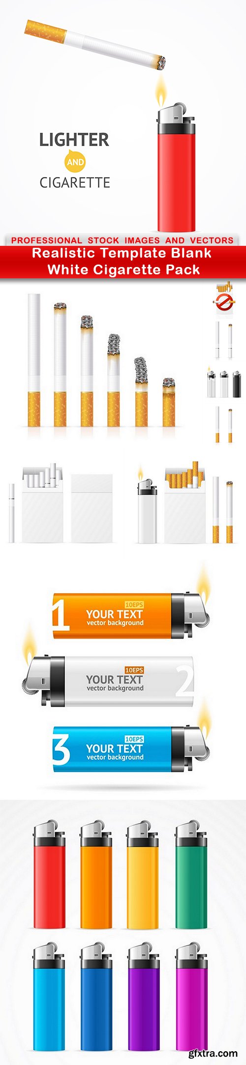 Realistic Template Blank White Cigarette Pack - 10 EPS