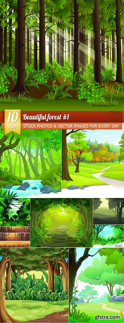 Beautiful forest 1, 10 x EPS