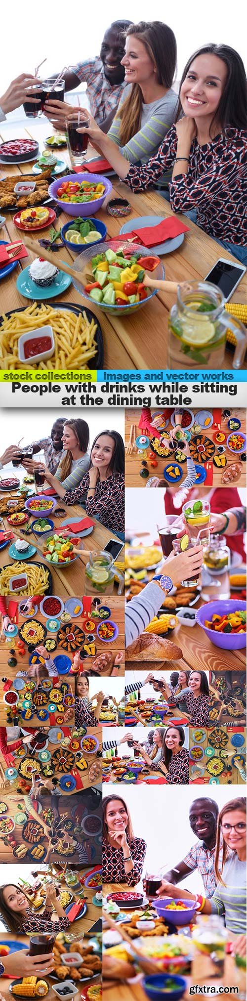 People with drinks while sitting at the dining table, 15 x UHQ JPEG
