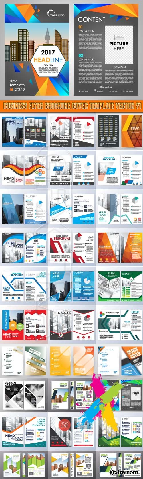 Business flyer brochure cover template vector 91