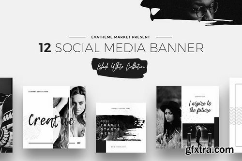 Black &amp; White Social Media Designs