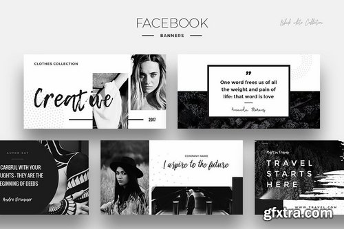 Black &amp; White Social Media Designs